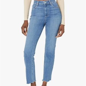 PAIGE Flaunt Accent Ultra High Rise Straight Leg in Seine with Ragged Fray Hem